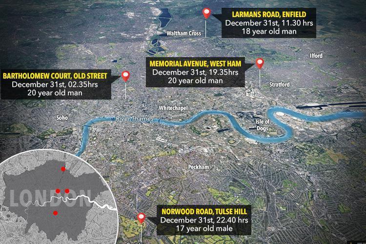 Londra: Patru tineri au fost ucişi în agresiuni separate cu cuţitul