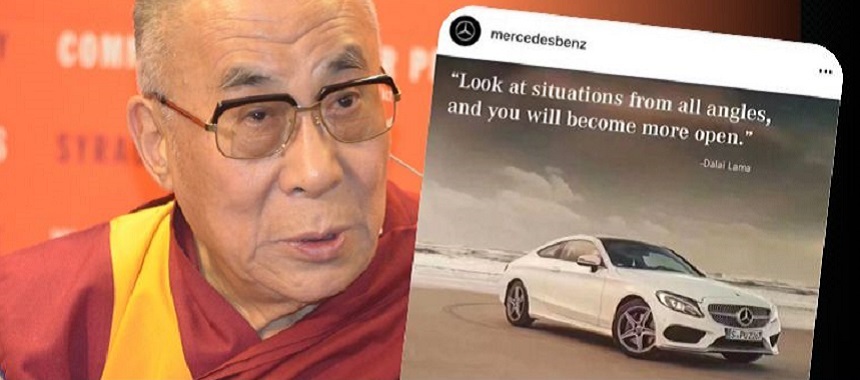 Mercedes-Benz cere scuze în mandarină după ce-l citează pe Dalai Lama pe Instagram