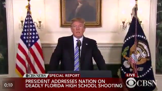 Trump evită subiectul armelor de foc după masacrul din Florida