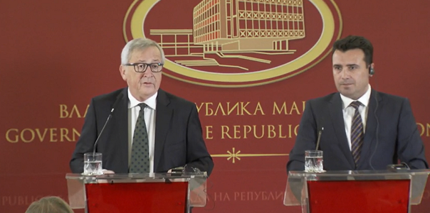 Juncker îndeamnă Skopje să soluţioneze conflictul cu Grecia pe tema numelui Macedoniei, pentru a deschide negcieri de aderare la UE