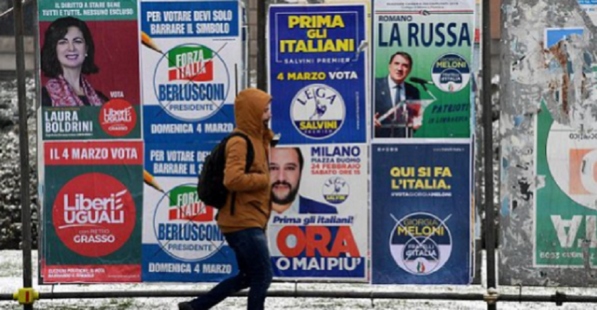 Alegeri parlamentare în Italia: Exit-poll-urile indică o victorie a Mişcării 5 Stele, cu 29,5 - 32,5% din voturi. Forza Italia e pe locul trei, cu 12,5 - 15,5%; coaliţia de centru - dreapta condusă de Berlusconi a obţinut cele mai multe mandate