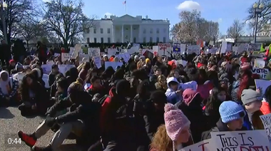 Zeci de mii de elevi americani îşi întrerup orele şi-i cer lui Trump, în cadrul "National School Walkout", măsuri concrete împotriva armelor de foc