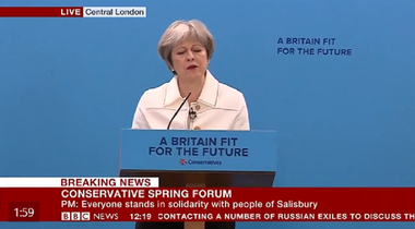 Londra se gândeşte la măsuri împreună cu aliaţii şi partenerii în cazul Skripal, anunţă May la Congresul Partidului Conservator; Zaharova acuză Occidentul că este furios din cauza avansului în Siria