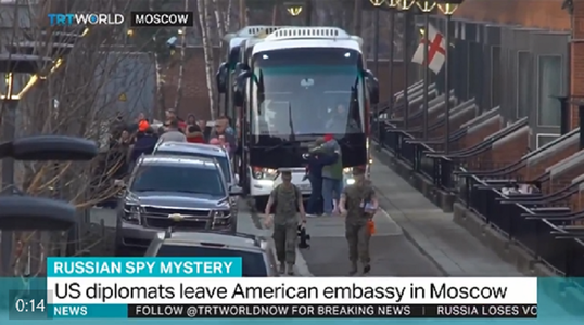 Diplomaţii americani expulzaţi de Moscova părăsesc Rusia