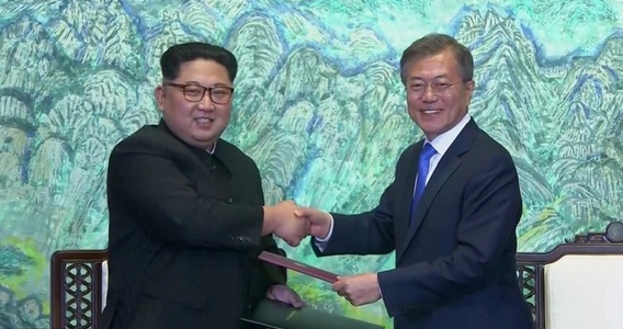 AFP: Elemente-cheie ale ”Declaraţiei de la Panmunjom”, semnată de Kim Jong Un şi Moon Jae-in