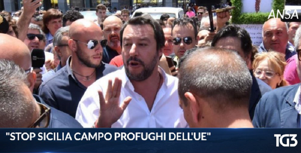 Salvini spune, în Sicilia, că vrea ca insula italiană să nu mai fie ”tabăra de refugiaţi a Europei”