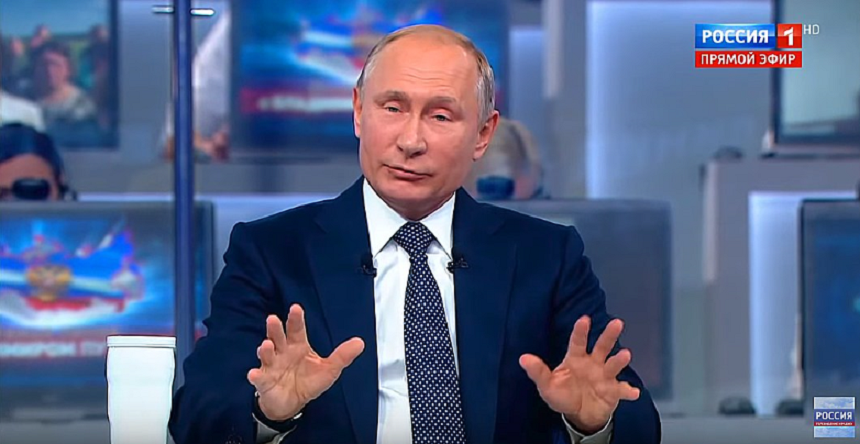 Putin neagă, în sesiunea televizată de întrebări şi răspunsuri ”linia directă”, amestecul Kremlinului în alegerile prezidenţiale americane din 2017