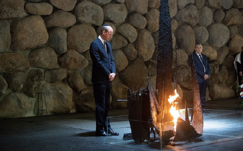 Prinţul William onorează victimele Holocaustului în vizita la Ierusalim