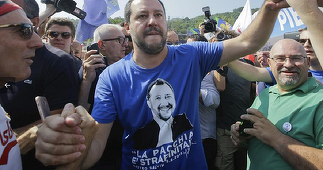 Liga lui Salvini, ”mai puternică decât niciodată”, în adunare anuală, la Pontida