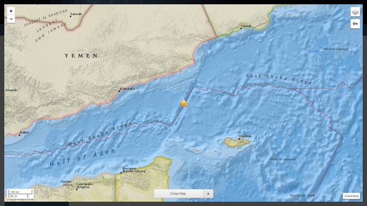 Cutremur cu magnitudinea 6.2 în largul coastelor Yemenului