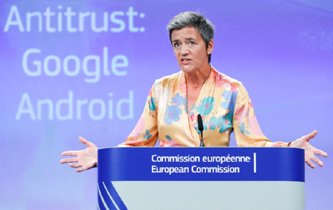 UE aplică Google o amendă-record de 4,34 de miliarde de euro pentru că a abuzat de poziţia dominantă a Android pentru a-şi impune hegemonia serviciului de căutare online