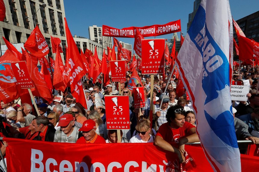 Manifestaţii în Rusia împotriva proiectului de creştere a vârstei de pensionare