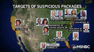Senatorul democrat Cory Booker şi fostului director al serviciilor de informaţii James Clapper, ţinte ale unor noi colete suspecte; în total 11 colete interceptate începând de luni