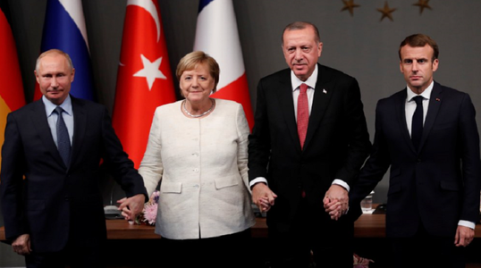Macron, Merkel, Putin şi Erdogan vor un armistiţiu pe termen lung în Siria şi ca un comitet însărcinat cu redactarea unei noi Constituţii să se reunească până la sfârşitul anului