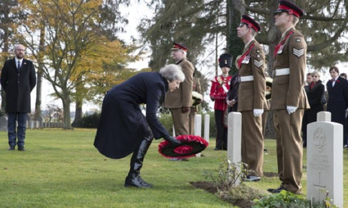 Theresa May se reculege în Belgia, în cadrul ceremoniilor centenarului Primului Război Mondial