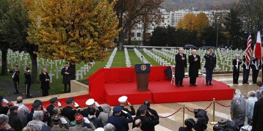 Centenarul Armistiţiului: Prezent la o ceremonie la cimitirul american din Suresnes, Trump le-a adus un omagiu soldaţilor care şi-au dat viaţa în Primul Război Mondial