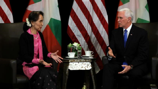 Violenţele contra etnicilor rohingya sunt ”de neiertat”, îi spune Pence lui Aung San Suu Kyi