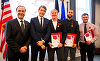 Cei trei eroi americani în atacul din Thalys, Anthony Sadler, Alek Skarlatos şi Spencer Stone, naturalizaţi francezi