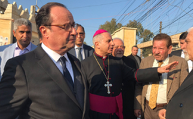 François Hollande pledează, la Mosul, pentru reconstruirea oraşului