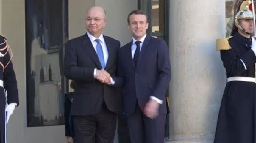 Macron se ”felicită” de decizia lui Trump de a menţine militari în Siria alături de preşedintele irakian Barham Saleh, care anunţă că jihadişti francezi predaţi Irakului ”vor fi judecaţi potrivit legii irakiene”
