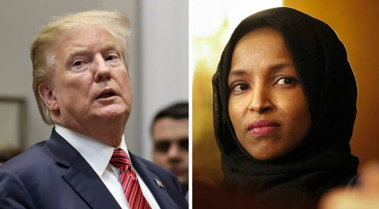Trump, acuzat de incitare la ură faţă de aleasa musulmană Ilhan Omar, apărat de Casa Albă