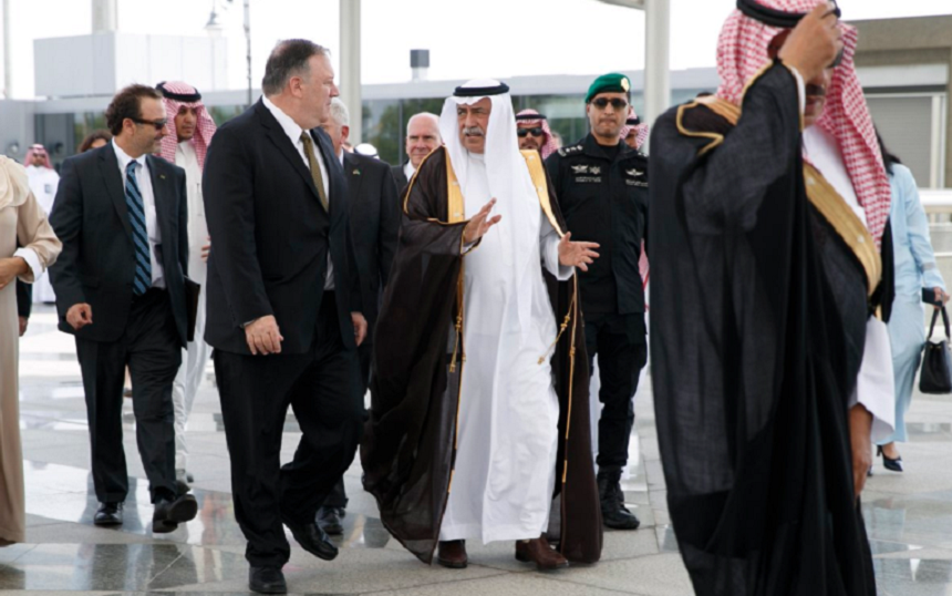 Pompeo, în vizită Arabia Saudită şi Emiratele Arabe Unite, în drum către India, în vederea înfiinţării unei ”coaliţii mondiale” împotriva Iranului