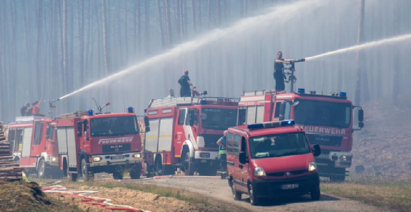 Sate evacuate în estul Germaniei, din cauza unui incendiu pe un fost poligon militar înţesat de muniţie
