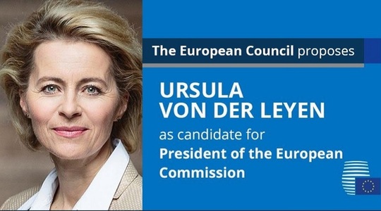 Ursula von der Leyen, nominalizată la preşedinţia Comisiei Europene, consideră că UE are nevoie de un mecanism pentru monitorizarea statului de drept

