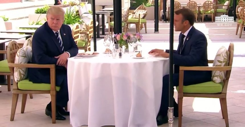 Macron şi Trump, prânz tête-à-tête la Biarritz
