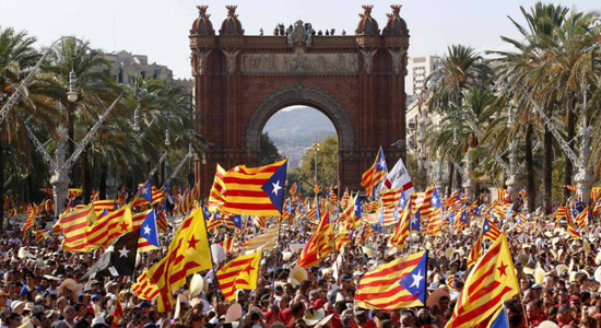 Scădere puternică a participării la manifestaţia anuală a separatiştilor la Barcelona, cu ocazia Daida, sărbătoarea Cataloniei