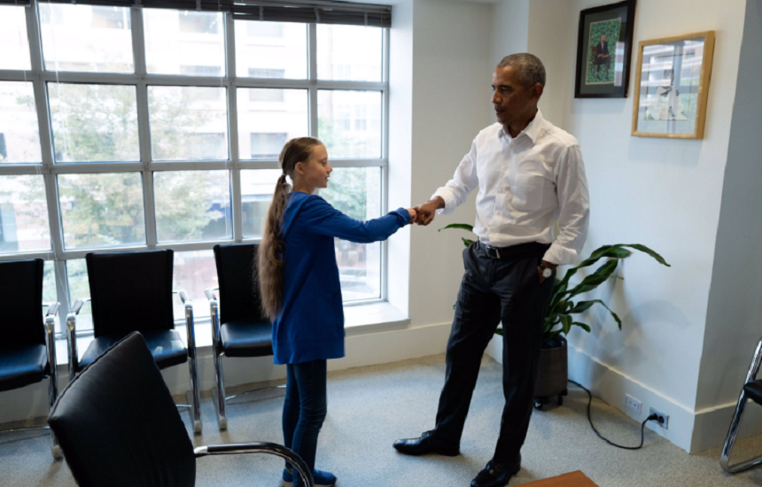 Greta Thunberg, primită de Barack Obama la Washington