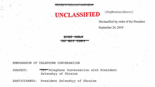 UPDATE - Trump i-a cerut lui Zelenski să ancheteze cu privire la Biden, relevă transcrierea unei convorbiri telefonice publicate de Casa Albă. Reacţia lui Trump