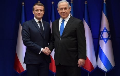 Macron îşi apără în Israel ”lupta de zi cu zi” împotriva antisemitismului