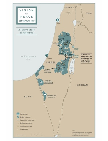 Cum arată Palestina şi Israelul prevăzute de planul de pace al lui Trump
