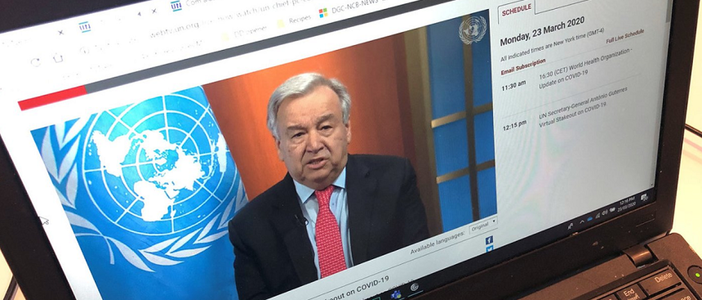 Secretarul general al ONU Antonio Guterres cere un ”armistiţiu imediat în întreaga lume” în vederea apărării civililor vulnerabili de ”furia” covid-19