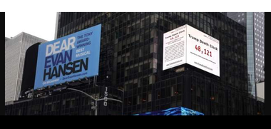 „Ceasul morţii al lui Trump”, amplasat în New York