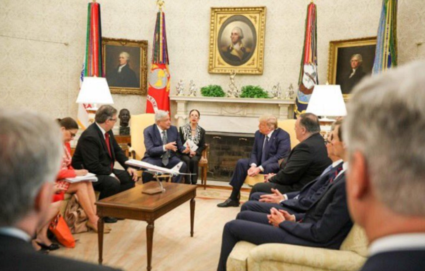 Trump şi omologul său mexican Andres Manuel Lopez Obrador afişează o bună înţelegere la prima lor întâlnire