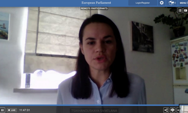UPDATE-O ”revoluţie paşnică” este în curs în Belarus, declară opozanata belarusă Svetlana Tihanovskaia într-o reuniune prin videoconferinţă cu Parlamentul European