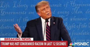 Trump condamnă ”toţi adepţii supremaţiei albilor”, inclusiv Ku Klux Klan şi Proud Boys şi respinge modificarea regulilor următoarelor două dezbateri electorale cu Biden