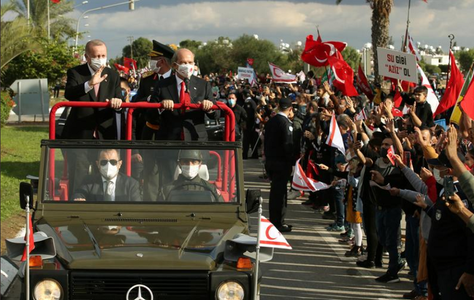 Erdogan preconizează, într-o vizită în Ciprul de Nord, o soluţie cu două state