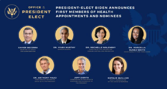ALEGERI ÎN SUA Biden îi nominalizează pe hispanicul Xavier Becerra secretar al Sănătăţii, pe Anthony Fauci consilier principal în lupta împotriva covid-19 şi pe Rochelle Walensky la conducerea CDC