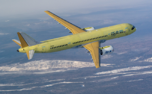 Avionul rus de mediu curier de tip MC-21 efectuează cu succes primul zbor de testare cu un motor rusesc, în urma unor întârzieri cauzate de sancţiuni americane