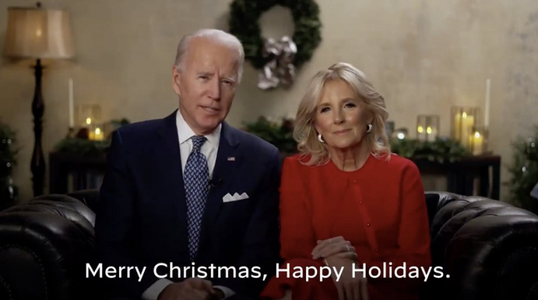 Cuplul Biden le transmite de Crăciun urări americanilor, după un an ”foarte dificil”