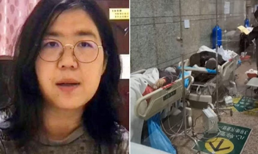O ”jurnalistă cetăţeană”, Zhang Zhan, o avocată din Shanghai, condamnată la patru ani de închisoare cu privire la acoperirea epidemiei covid-19 la Wuhan, de difuzare de informaţii false pe Internet; alţi trei jurnalişti cetăţeni, Chen Qiushi, Fang Bin şi Li Zehua, în detenţie