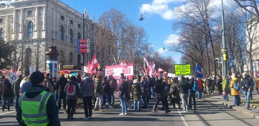 Mii de oameni au participat la Viena la un protest faţă de restricţiile din pandemie - VIDEO