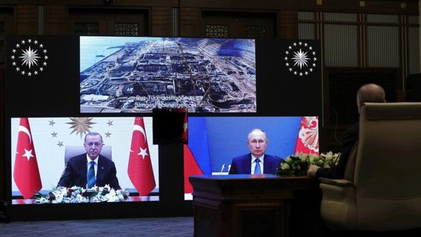 Erdogan şi Putin lansează prin videoconferinţă şantierul celui de-al treilea dintre cele patru reactoare ale Centralei Nuclerare de la Akkuyu, în sudul Turciei, şi îşi afişează ”prietenia”