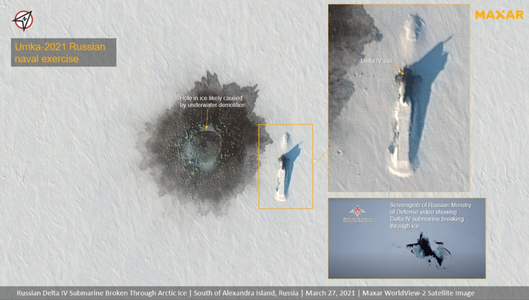 Exerciţii militare ale Marinei ruse în Arctica, confirmate de imagini satelitare