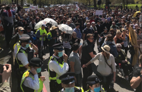 Manifestaţie la Londra împotriva izolării şi paşaportului vaccinal