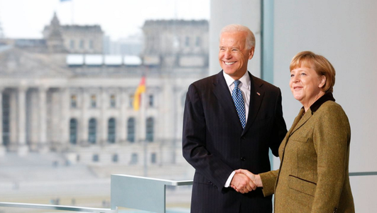 Joe Biden o primeşte pe Angela Merkel la Casa Albă, la 15 iulie
