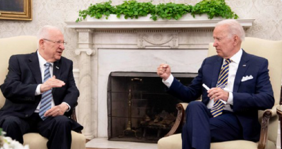 Biden îi dă asigurări lui Rivlin că SUA nu vor permite Iranului să dezvolte arma nucleară şi respinge critici din Congres care-i pun la îndoială autoritatea de a ordona atacuri aeriene vizând miliţii proiraniene la frontiera dintre Irak şi Siria
